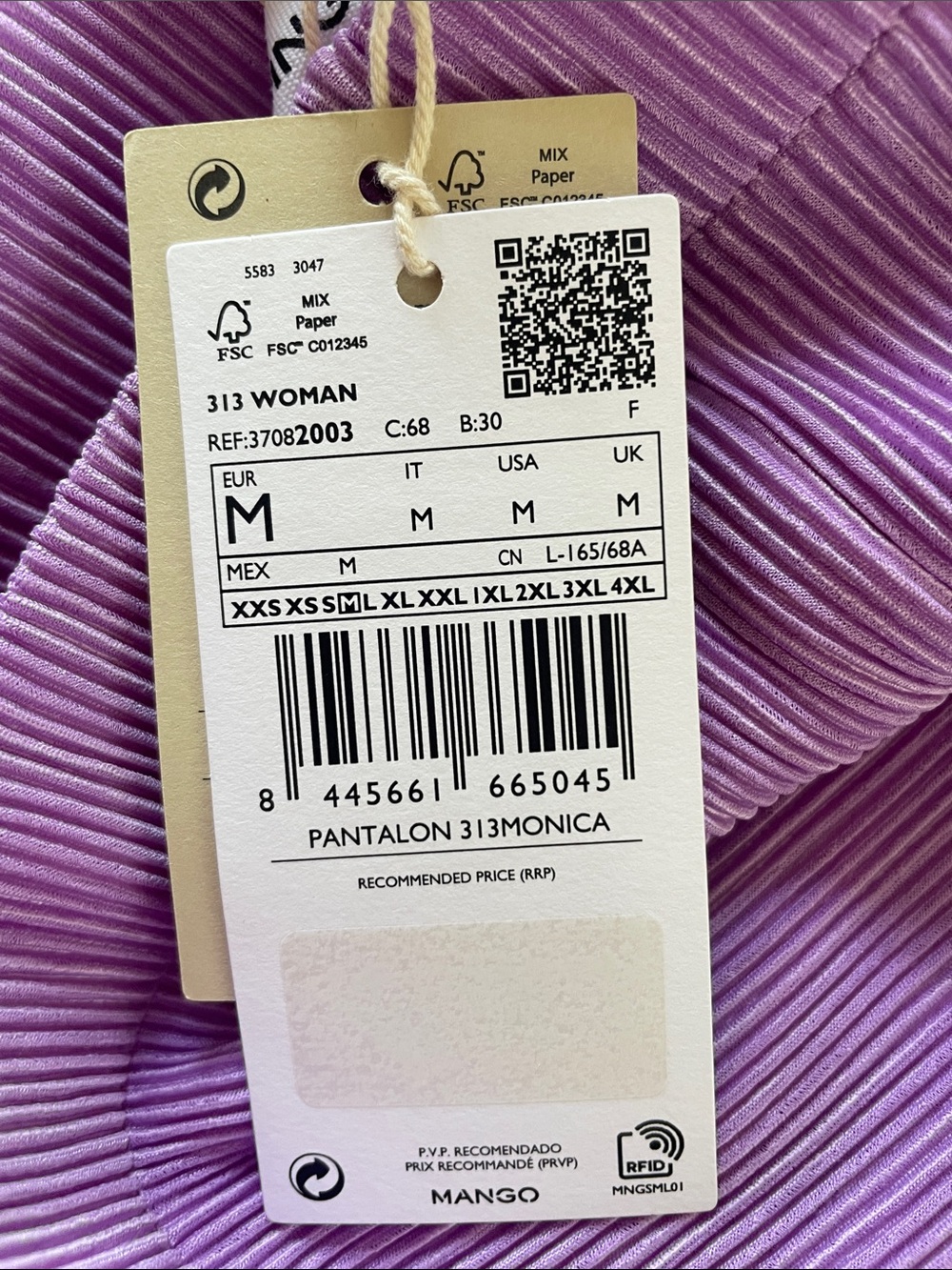 Mango Ribbed Wide-Leg Pants in Lilac - Picture 8 of 9